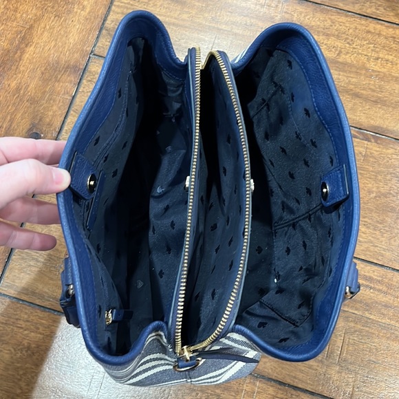 Kate Spade Handbag. Blue and off white stripe, excellent condition! - Picture 10 of 14